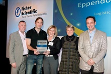 From left to right in photograph: Tom O'Meara (Fisher), Steve Dey (Eppendorf), Brigitte Koch (Eppendorf), Liselotte Schmidt (Eppendorf), Rob Morgan-Smith (Fisher)